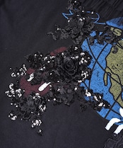 フリル&レースパッチTシャツ (BLACK) CQ-47004