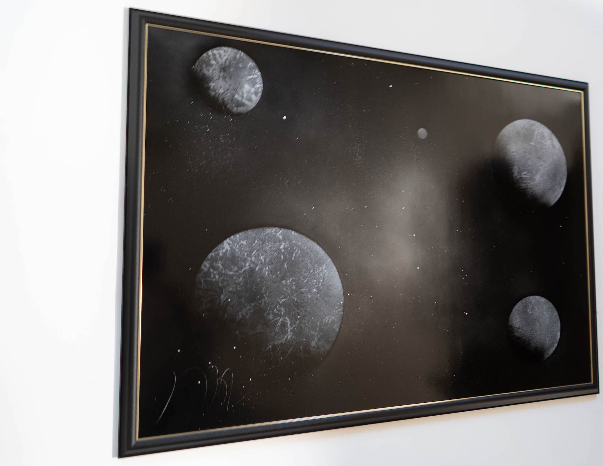 universe monochrome / 宇宙をテーマにしたスプレーアート作品 原画