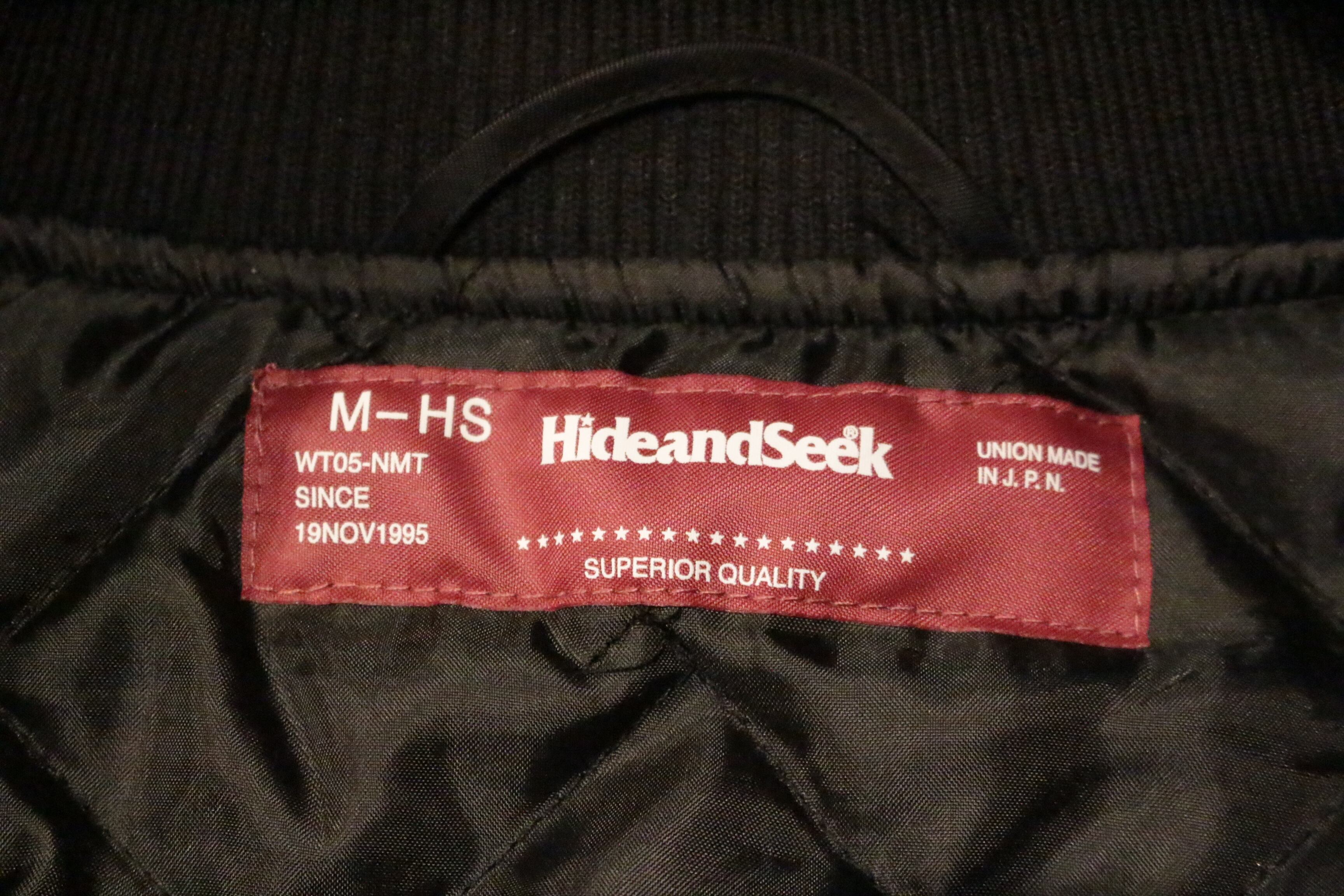 HIDE AND SEEK】Stadium Jacket (25aw) -BLACK (ハイドアンドシーク