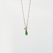 K10YG 氷翡翠ネックレス jade dorop  (W&G) A貨翡翠 jd_ne1253