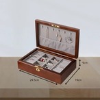 ウォールナット アクセサリーケース ジュエリーボックス アクセサリー 収納 アクセサリーケース 木製 大容量 ヴェルベット イヤリング ネックレス 可愛い おしゃれ 蓋付き ２層 ユニセックス 女性 男性 ギフト アンティーク調