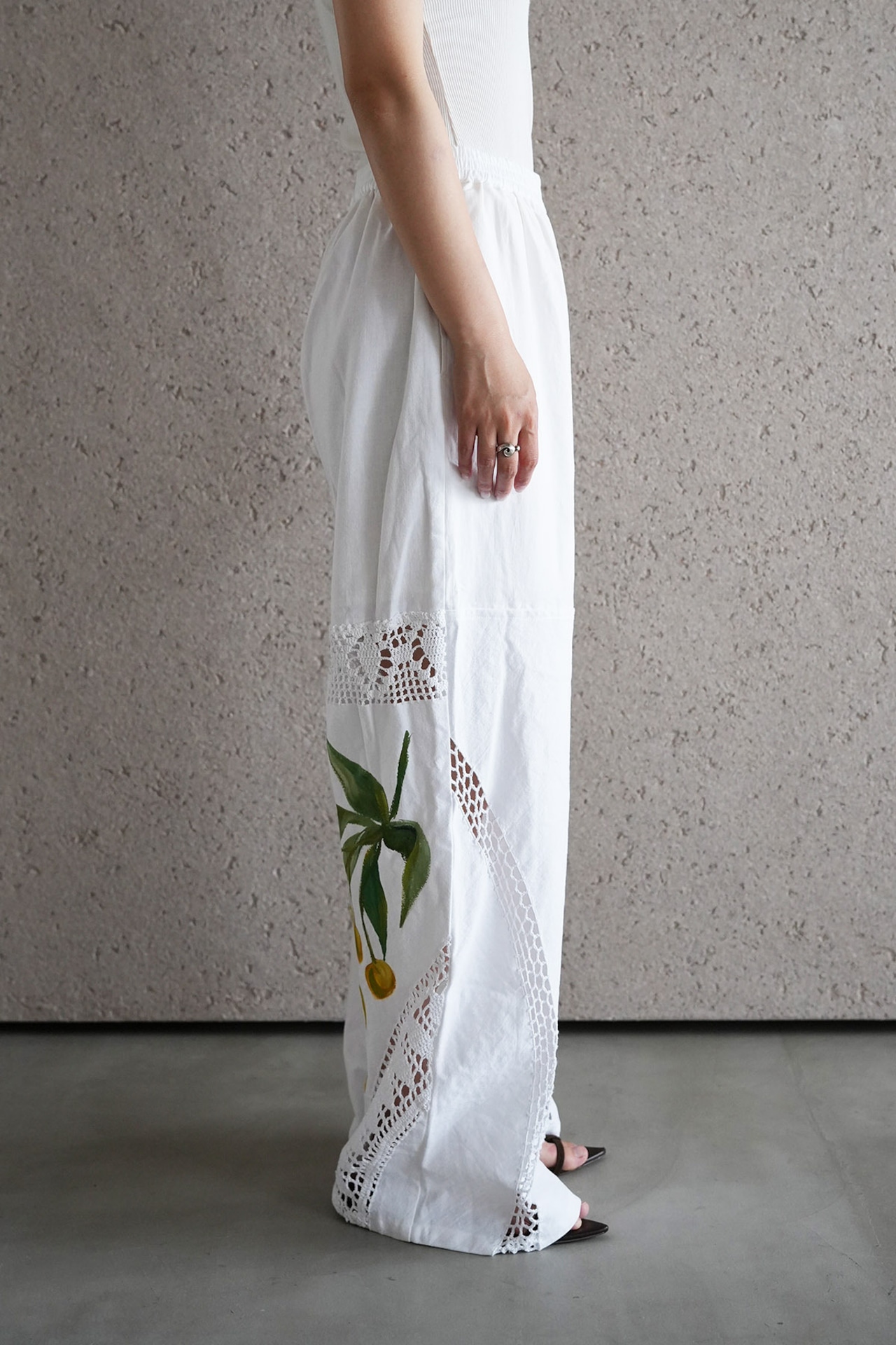 vintage lace pants yellow tulip