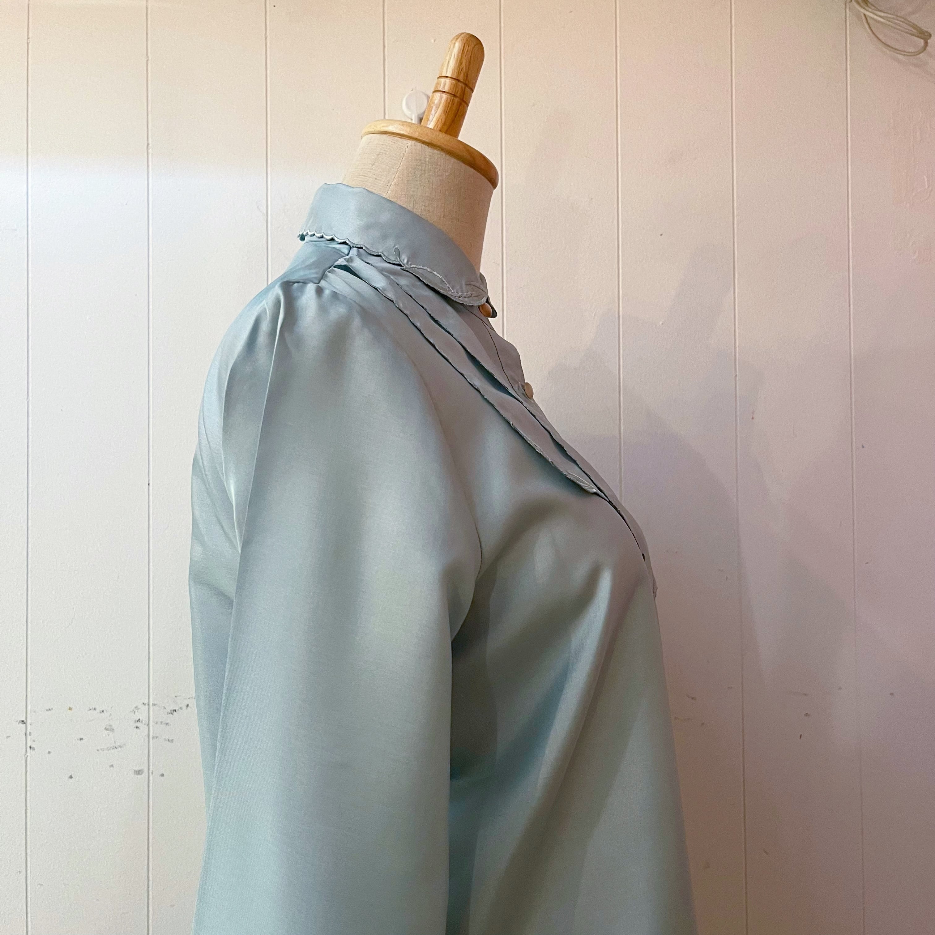 mint green embroidery blouse