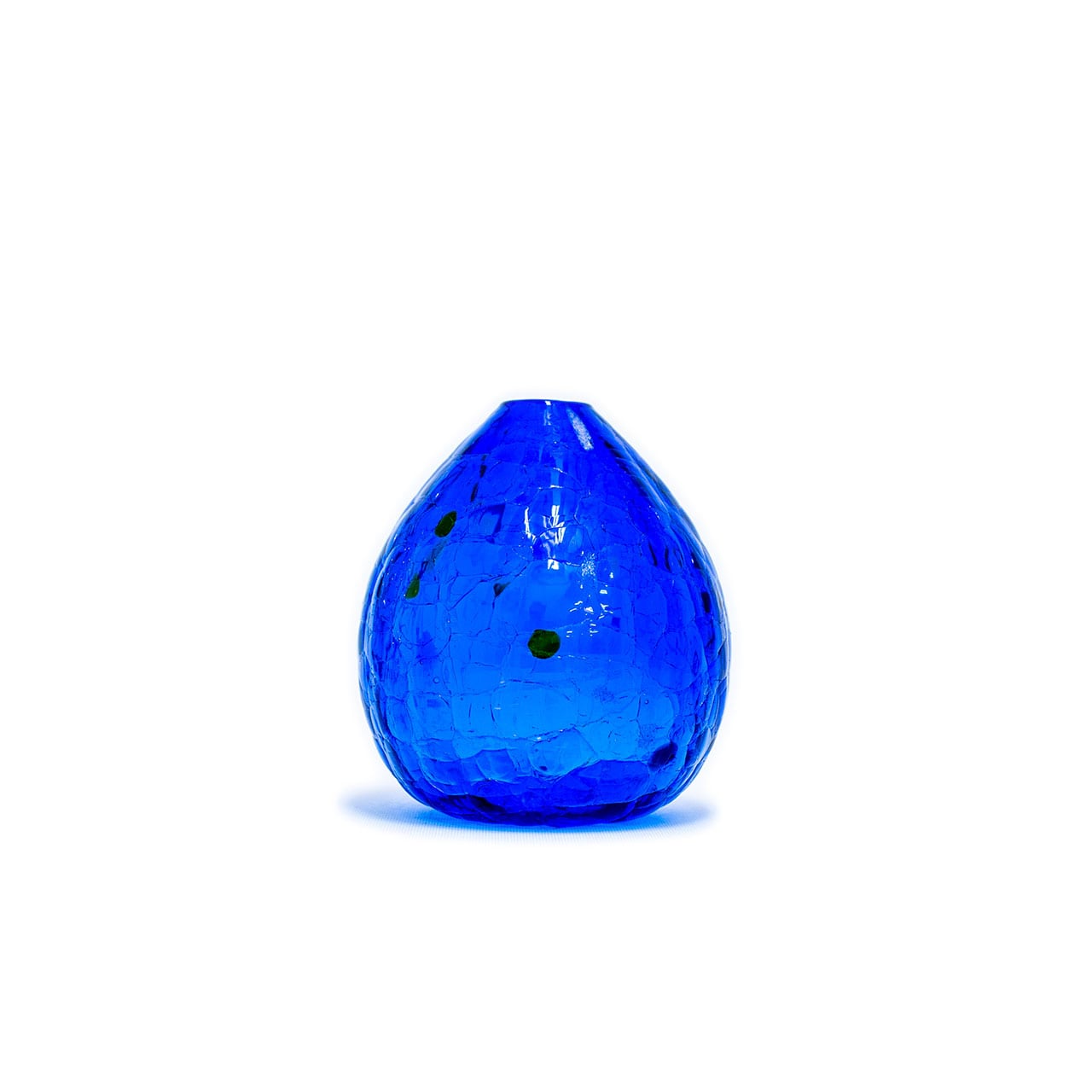 RYUKYU GLASS WORKS 海風】アイスクラック一輪 青 [琉球ガラス