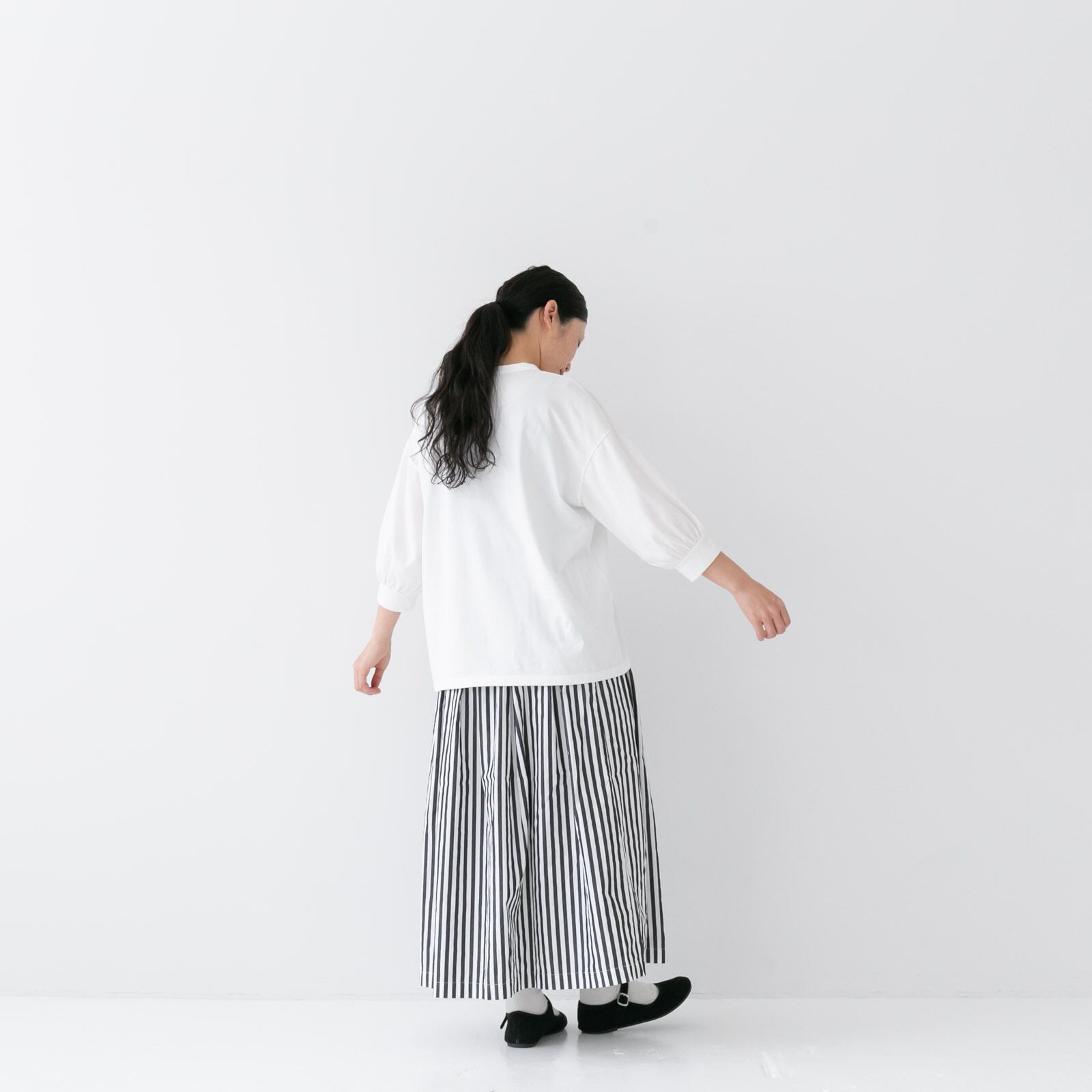 プリット prit 超長綿度詰天竺 7分ボリュームスリーブプルオーバー(P91443)全5色