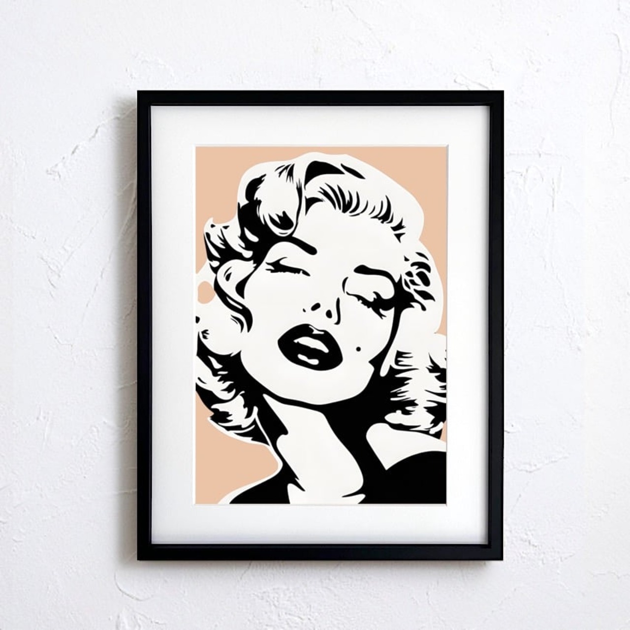 Monroe Love｜ピーチカラーが映えるモダンポップアートポスター｜上品で柔らかな印象を添えるおしゃれインテリアA3ポスター
