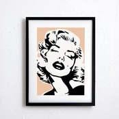 Monroe Love｜ピーチカラーが映えるモダンポップアートポスター｜上品で柔らかな印象を添えるおしゃれインテリアA3ポスター