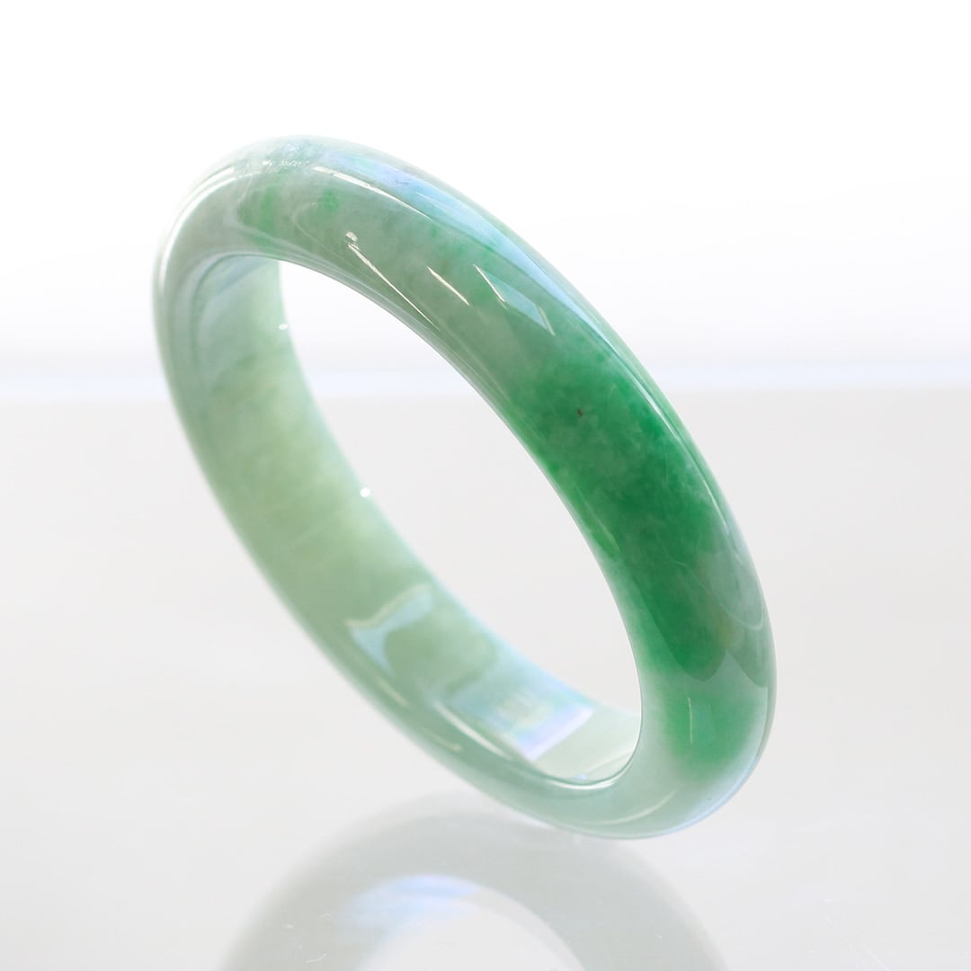 内径 約53mmx48mm 】楕円形 バングル gui fei/ green A貨翡翠