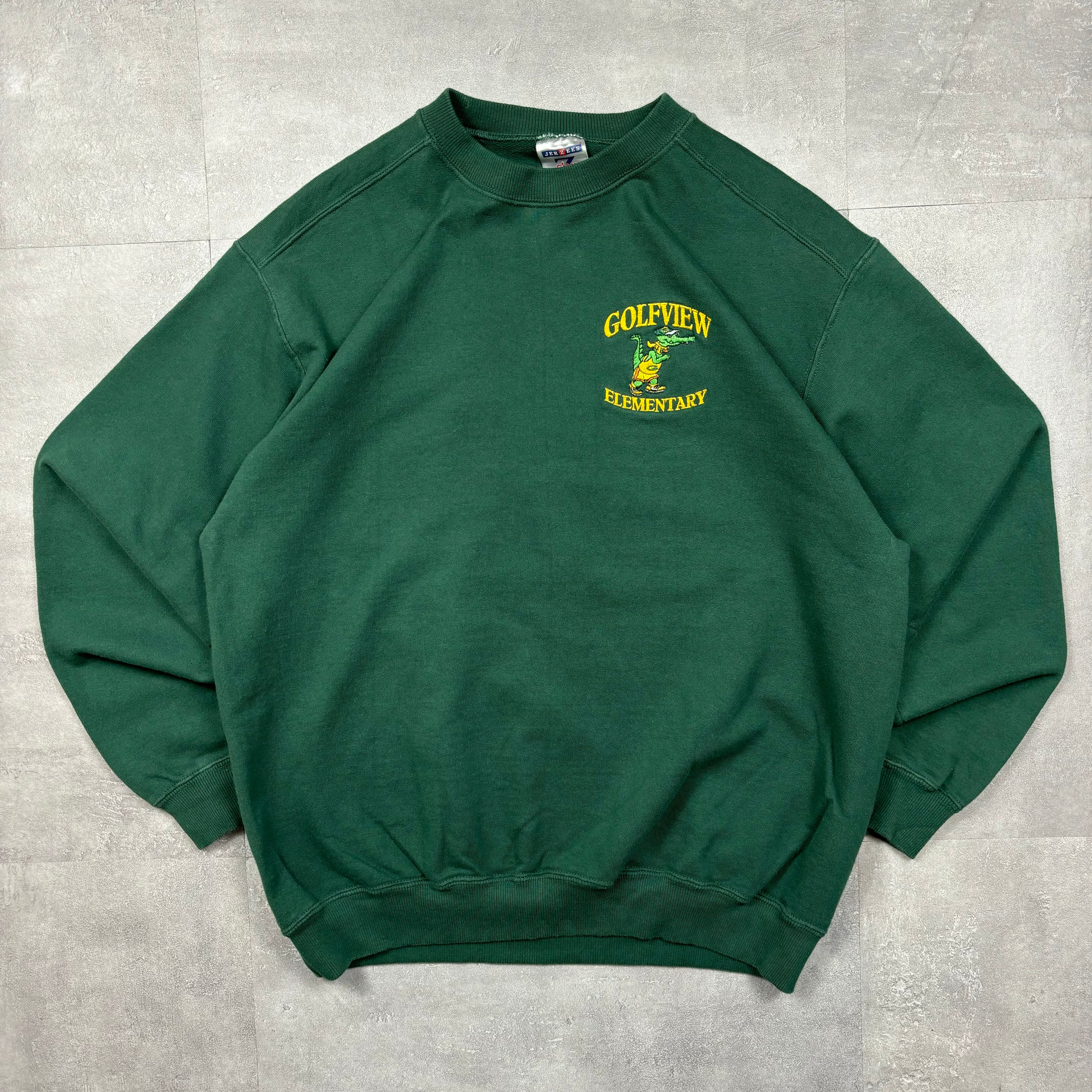 《L》JERZEES ジャージーズ GOLFVIEW ELEMENTARY スウェット 90年代〜 No.4203