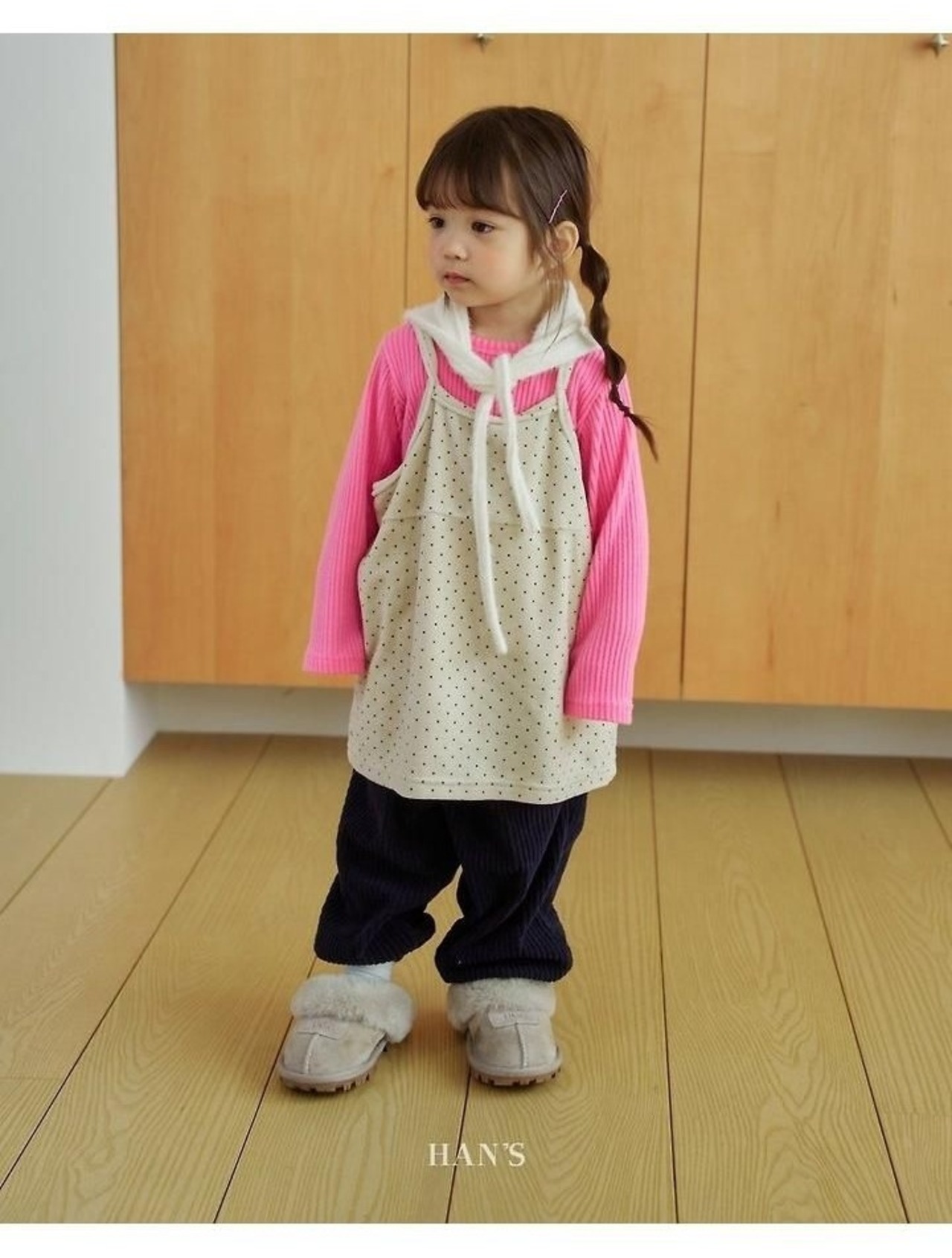ハンス / Hans / シューティング裏起毛T / 韓国子供服 / キッズ / 26winter〖取寄〗*XXS~JS*