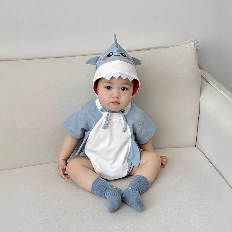 【BABY】夏作サメ変装ロンパース