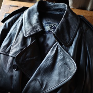 1980s Vintage Burberrys Leather Trench Coat イングランド製