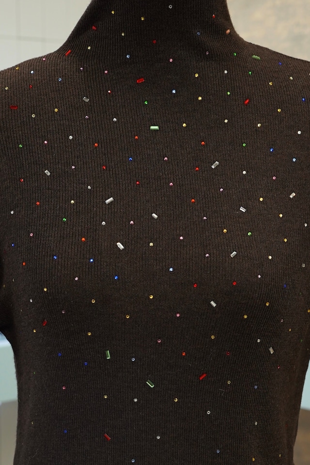 COLOR TUBE TURTLE KNIT