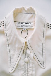 Stitch and patch silk blouse