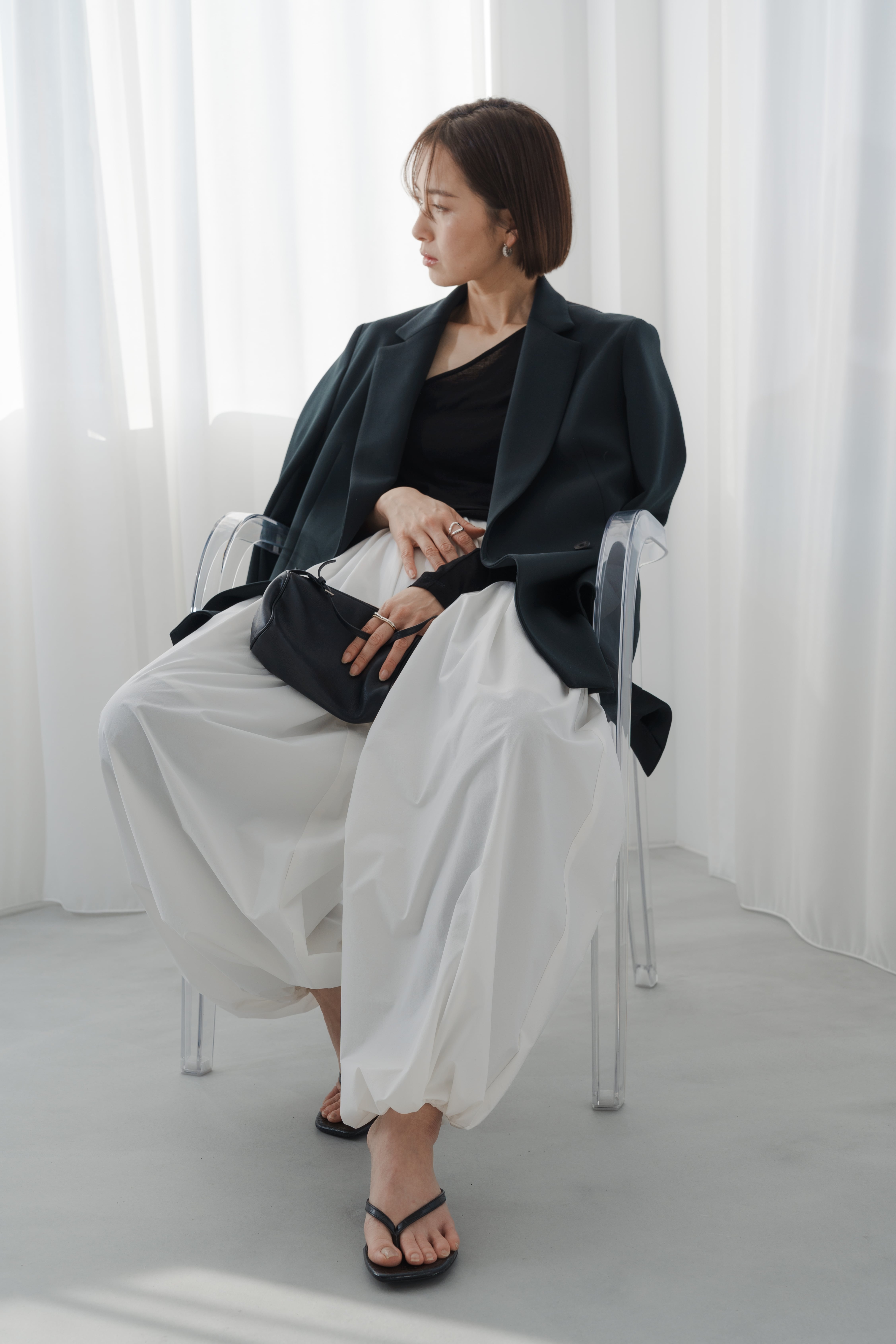 sheer balloon pants(white)ご注文から一週間前後で発送 | roughlow