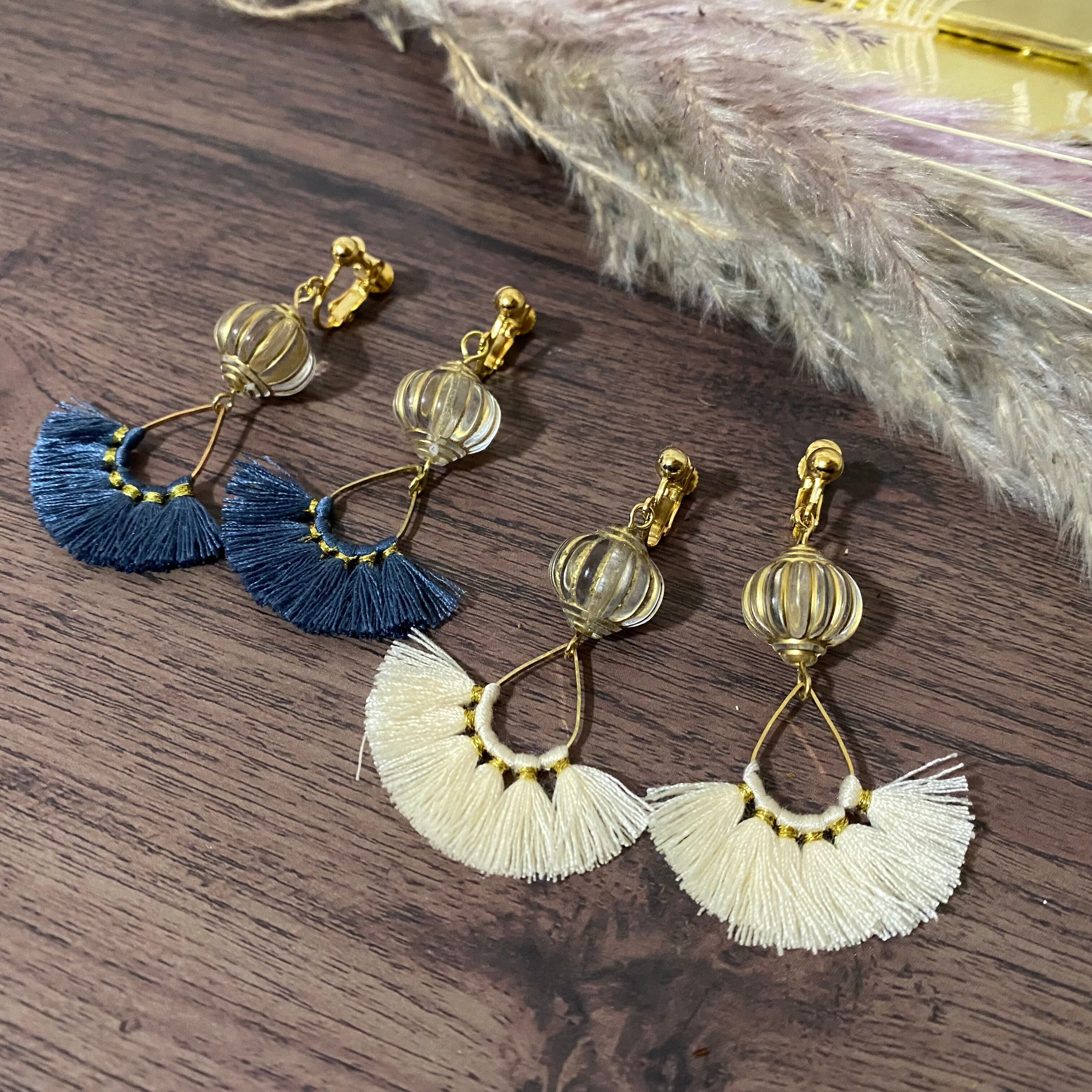 カジュアルタッセルイヤリング | ruca-ハンドメイド・オーダーメイドの