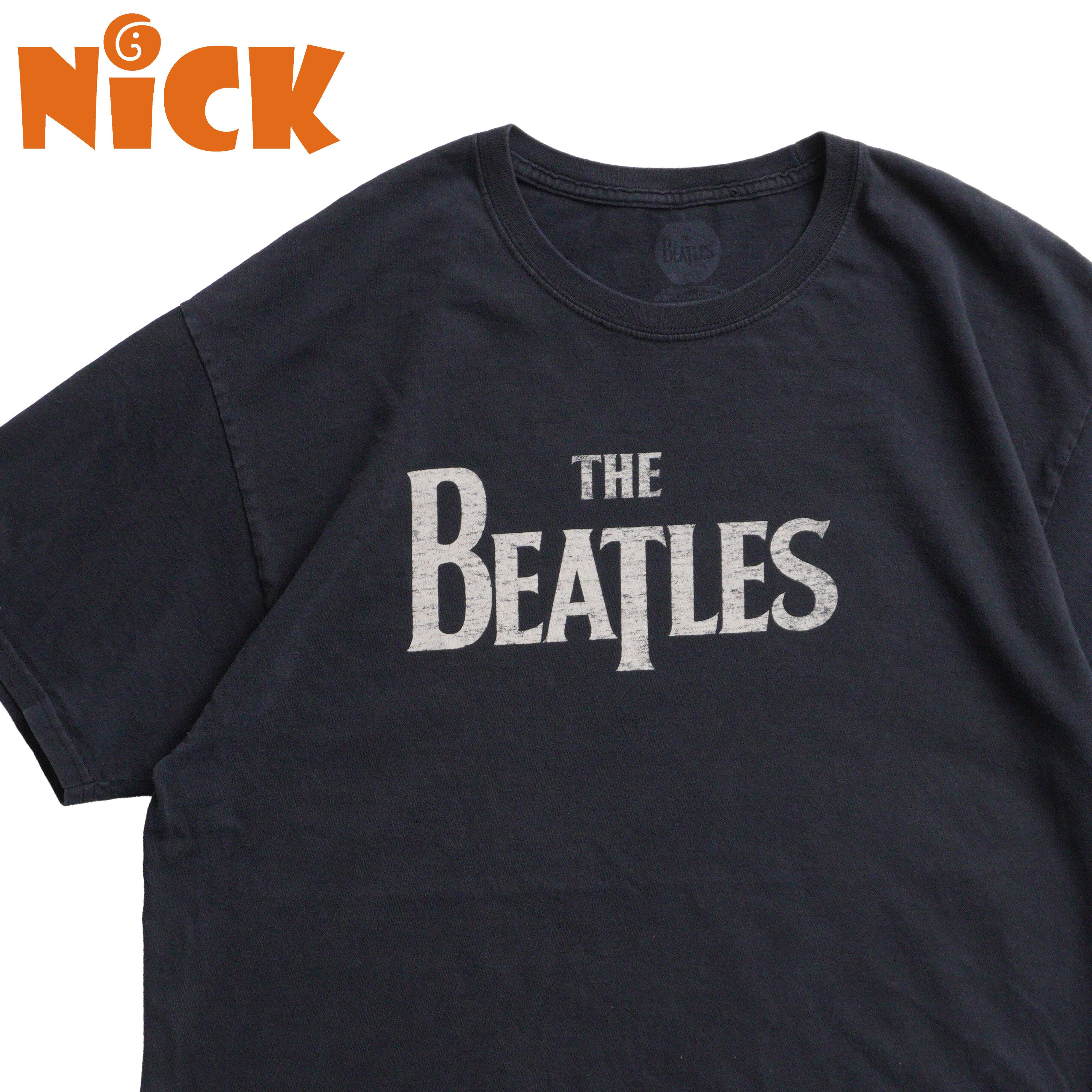 1999年製 ビートルズ UKロック バンド Tシャツ XLサイズ 黒 THE BEATLES バンドTシャツ ブラック ロゴプリント 半袖Tシャツ XL