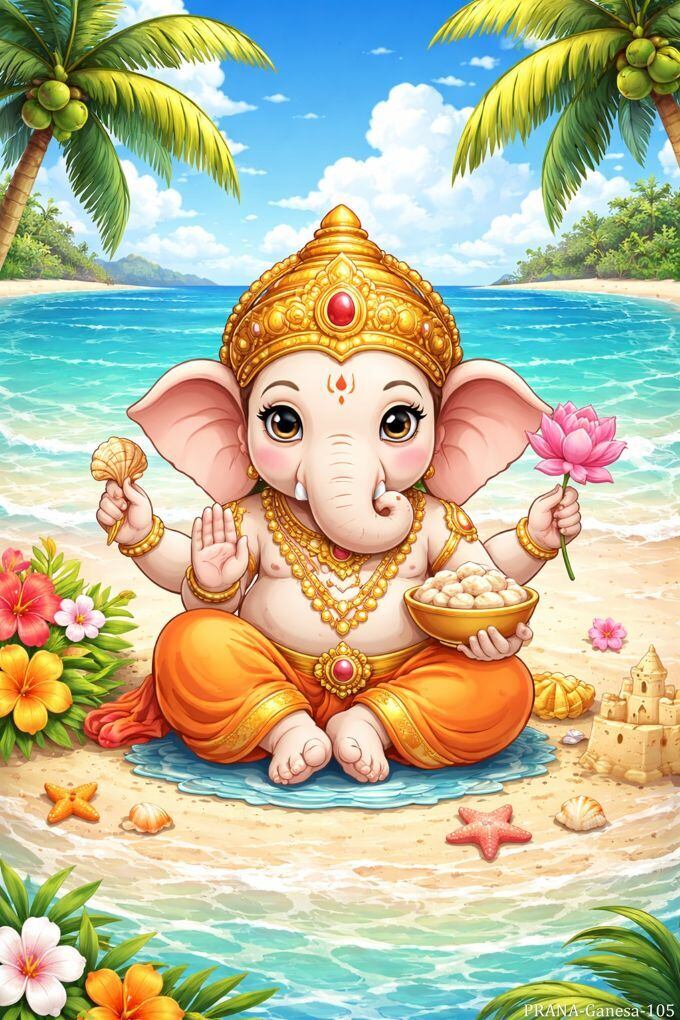 インドの神様 ガネーシャ神 ポスター B7/L版×1枚[025] India God
