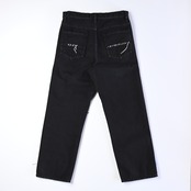 KUON / Sashiko Mended Black Denim Trousers