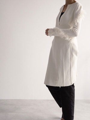 CÉLINE by phoebe philo　FRINGE SLEEVE KNIT DRESS