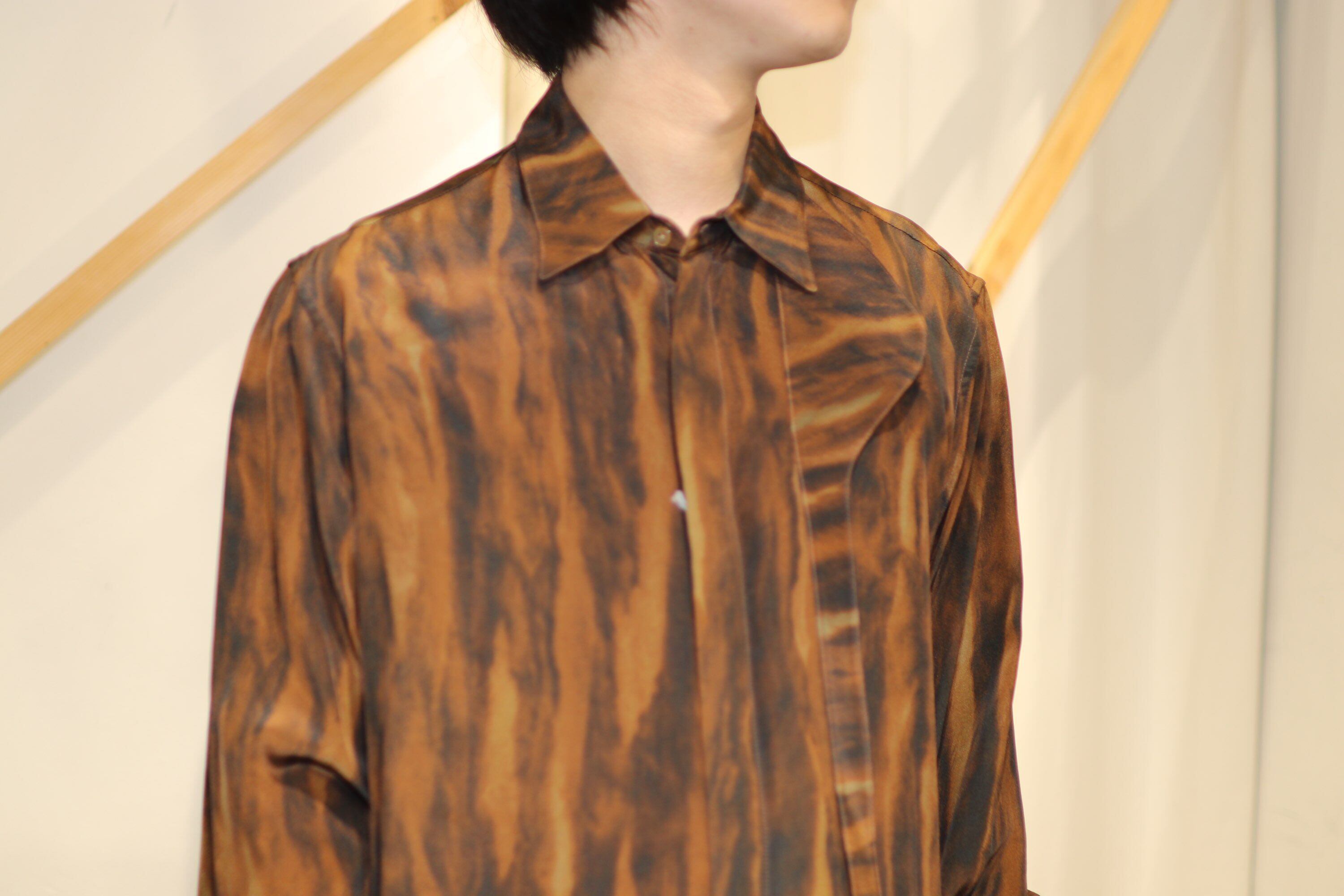 MASU FUR PRINT SILK SHIRTS (BROWN) MCFW-SH0421 | IAAAM ONLINE STORE