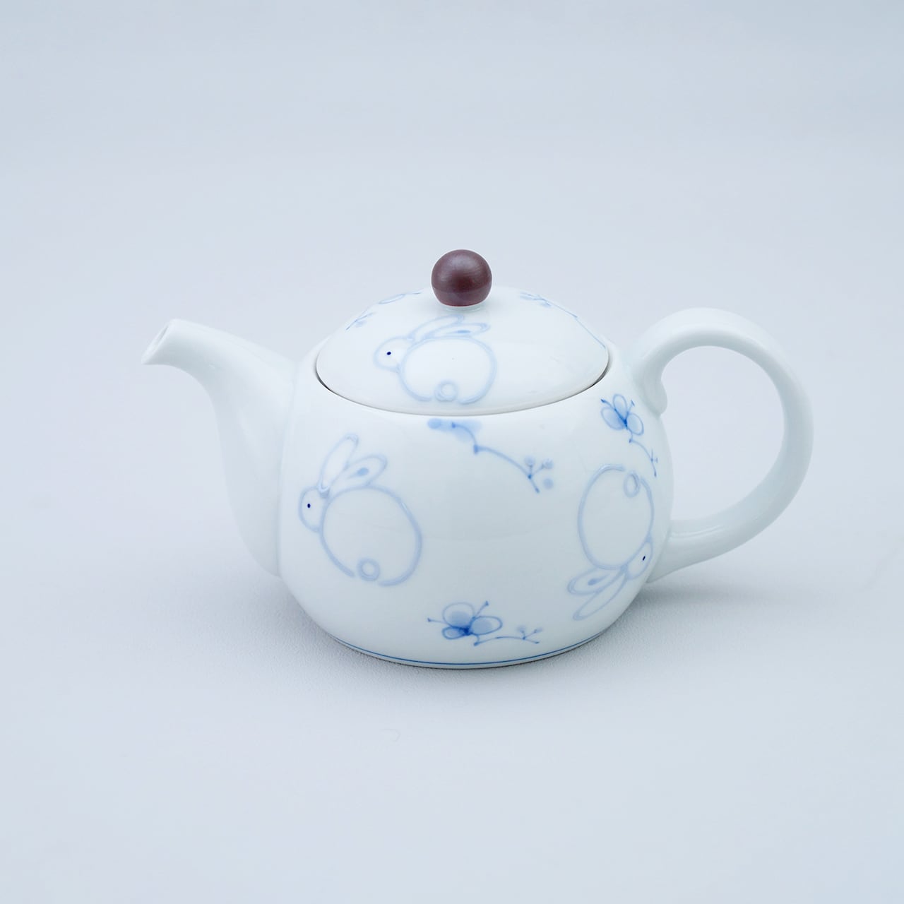 花うさぎ(青) ポット (アミ付き) | plato 田中陶器店 │ 有田焼