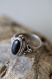 Black Onyx .900 Silver Ring (c. 1940s–1960s, Gutierrez, Mexico)