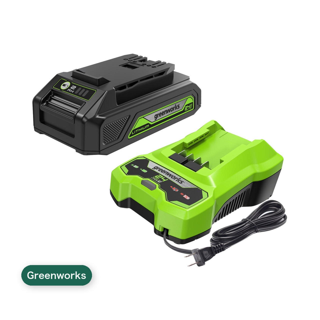 Greenworks 24V 2Ah 電動工具用バッテリー 【2Ahバッテリー＆充電器のセット】 [CV-54690]