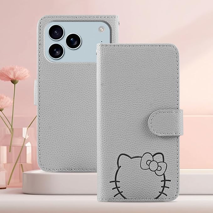 Kedic case と互換性のある iPhone 17 Pro Max ケース 手帳型 大きな花