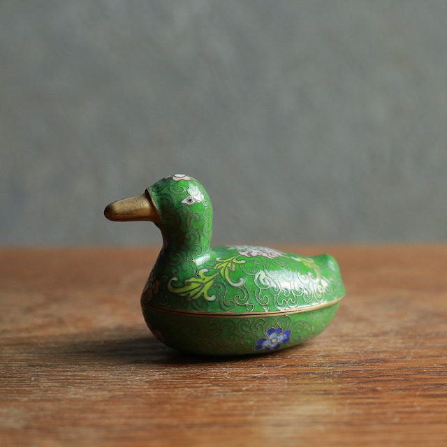 グリーンが美しい、アヒルの小物入れ 2