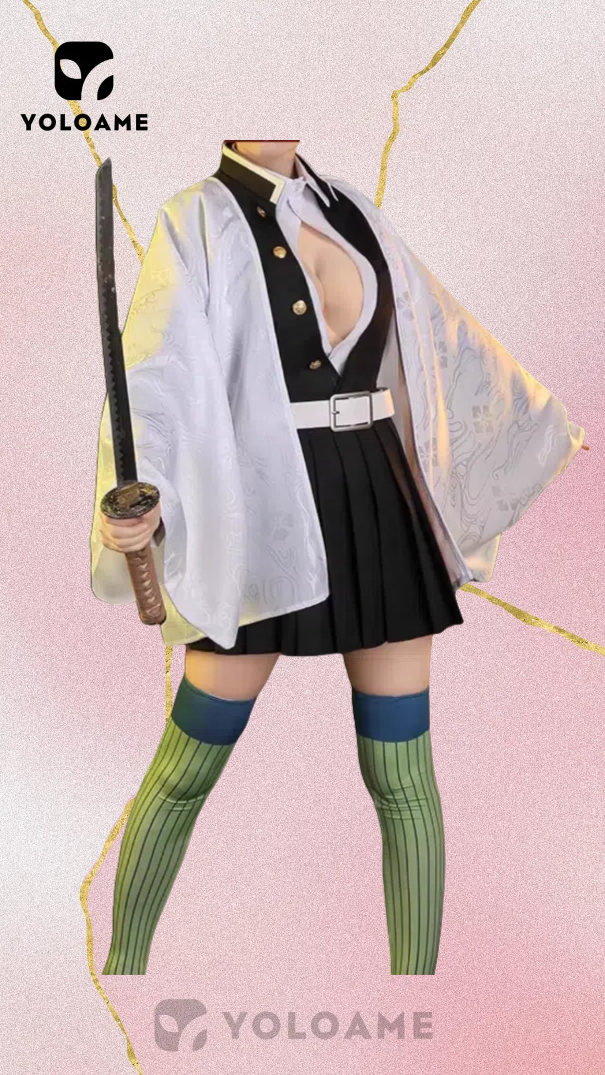 鬼滅の刃 戀柱 甘露寺蜜璃 コスプレ衣装【三分妄想 1/3Delusion正規品