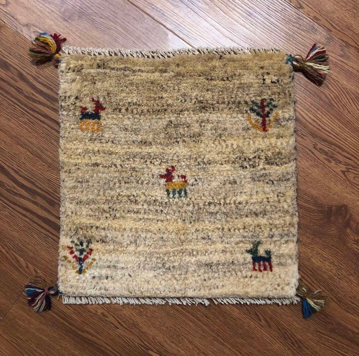 ペルシャギャッベ (ギャベ) チェアマット 椅子の座布団 No.1758