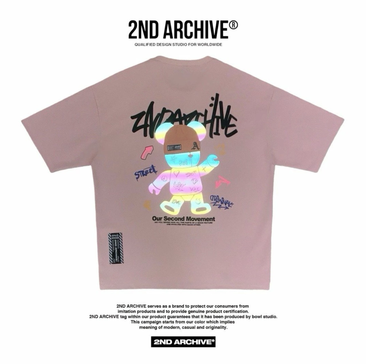 2ND030 2NDARCHIVE Tシャツ 韓国ファッション オーバーサイズ ユニセックス