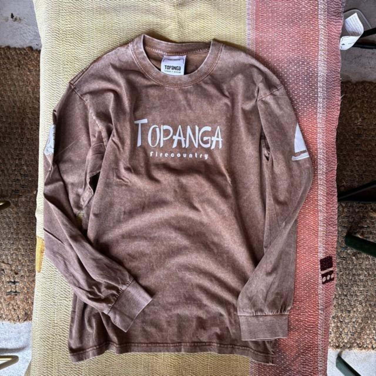 TOPANGA Lady's TOPANGA FIRECOUNTRY Pigment dyed T-shirt Fisherman Brown　ピグメントダイ長袖Tシャツ　フィッシャーマン　ブラウン　全4サイズ　