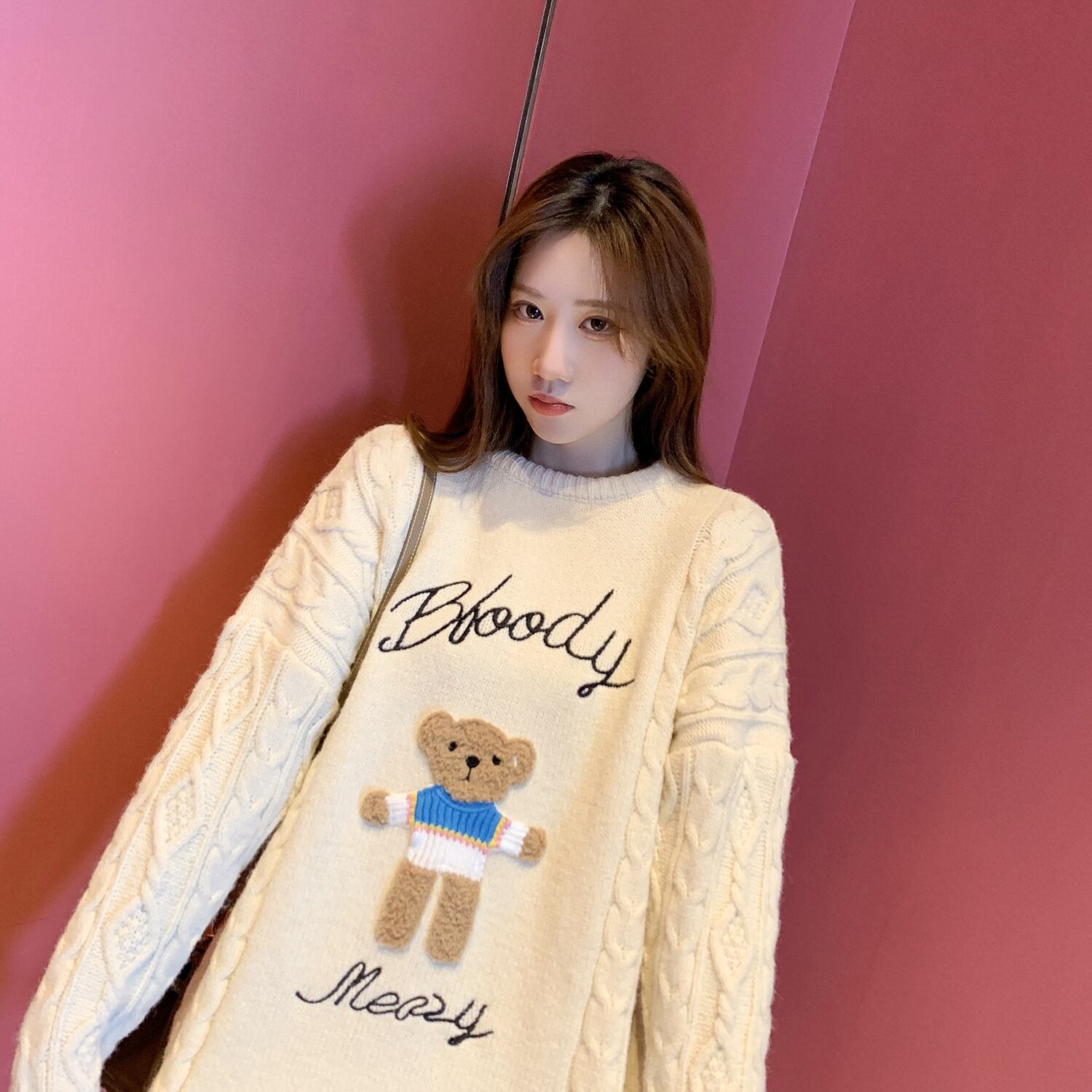 スプリングスタイルスタンダードルーズニットセーター レディース レトロ 春物 6Du_Shop_Women48200603550