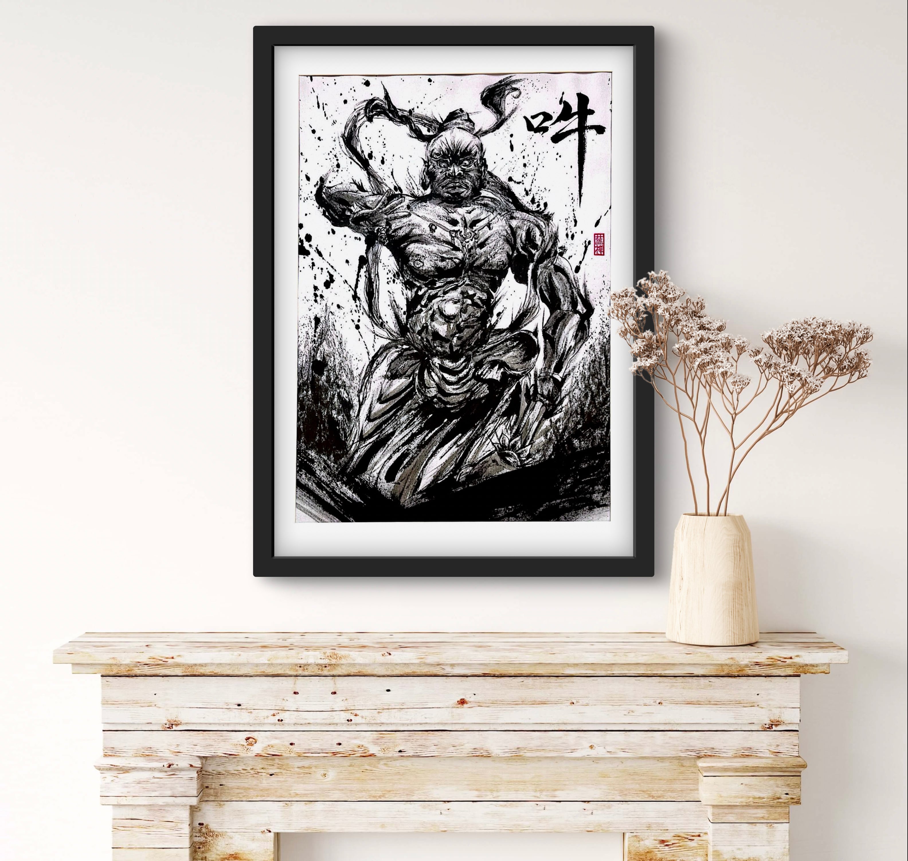 墨絵】金剛力士像 吽形 | Pay ID