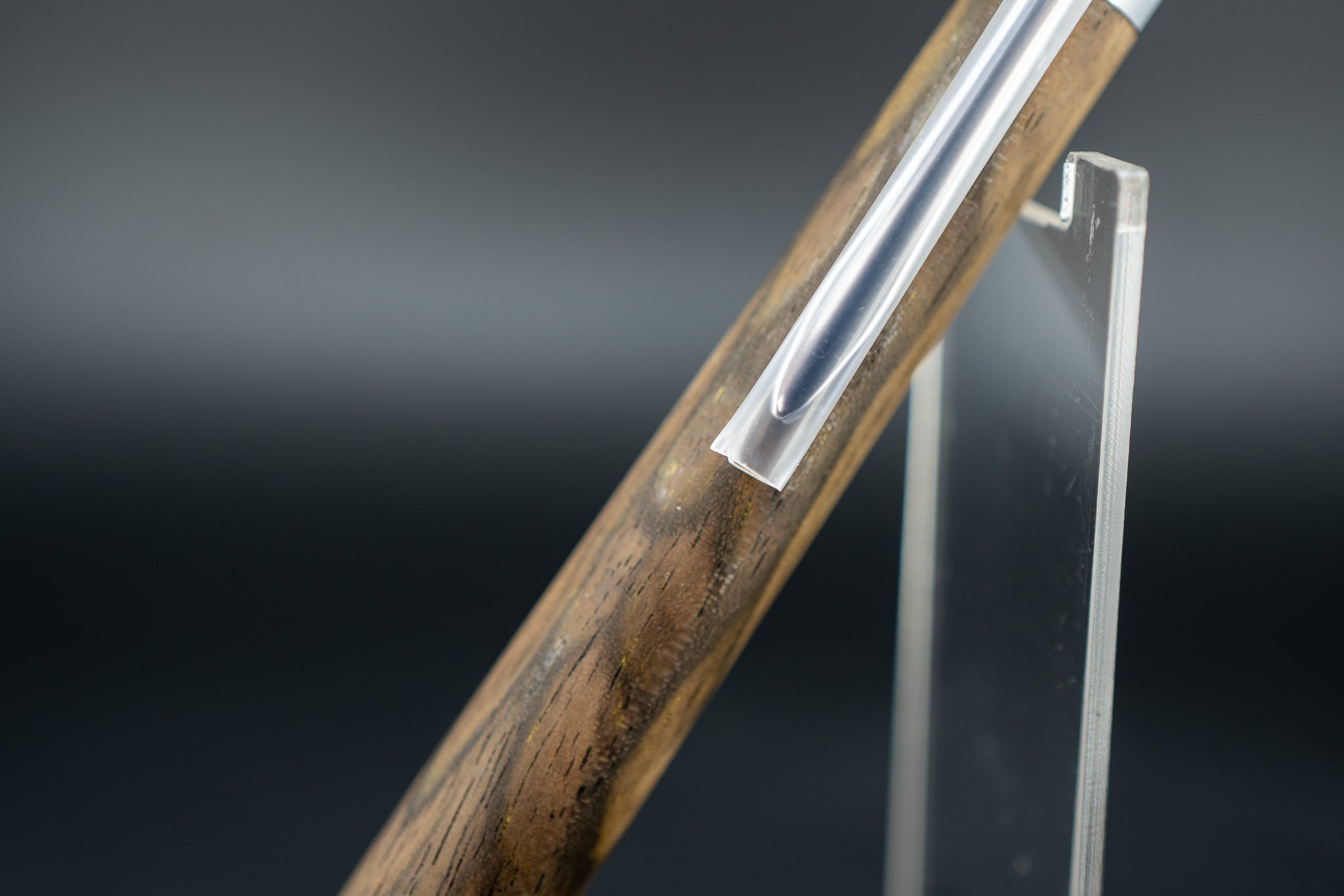 【魅惑の黒い紋様】黒柿 孔雀杢 極上 silver MP