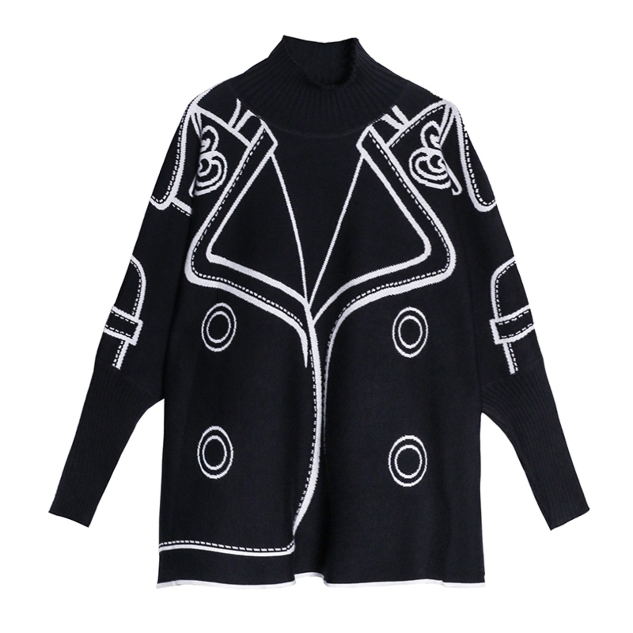 Black Oversized Knit Sweater / ブラック オーバーサイズ ニット セーター