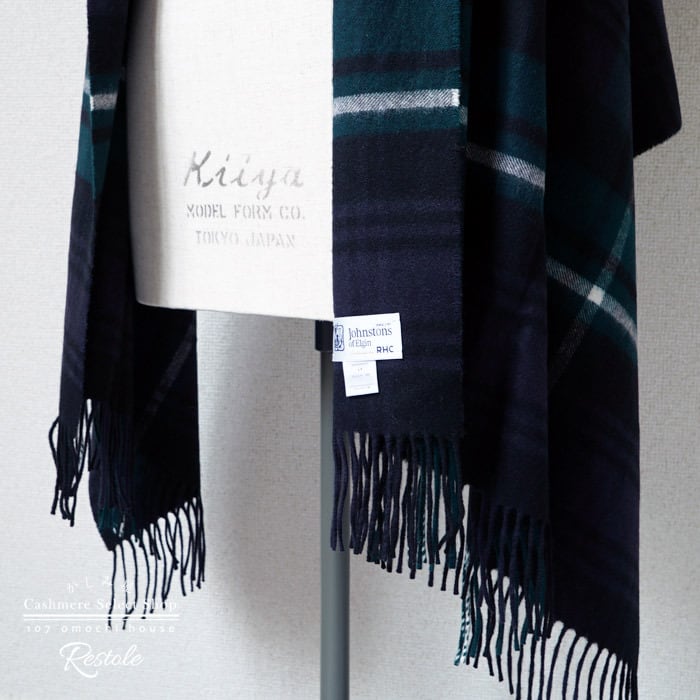 《RHC ロンハーマン別注》ジョンストンズ カシミヤ大判ストール カシミヤ100% 《RHC Ron Herman》 #023