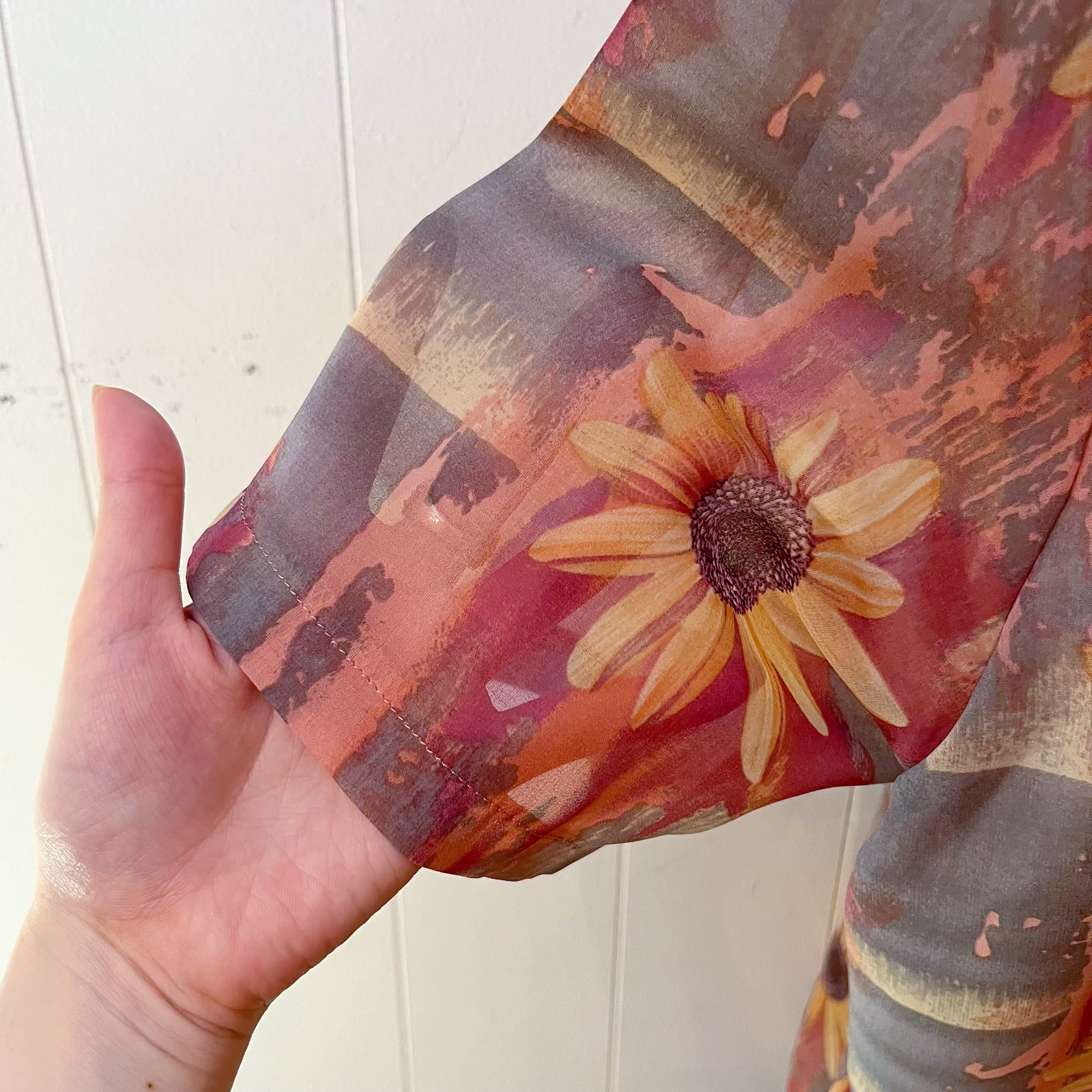 sunflower sheer blouse