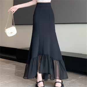 【送料無料】 スカート 2色 ロングスカート マーメイドスカート ロング マキシ丈 フレア Aライン ハイウエスト 薄手 透け感 シースルー ドッキング 異素材 かわいい 大人可愛い きれいめ シンプル カジュアル 大人 上品 おしゃれ お洒落 こなれ感 コンサバ系 ラフ 抜け感 モード系 レディライク ガーリー フェミニン 無地 夏 誕生日会 結婚式 二次会 20代 30代 40代 レディース 女性用 ママ服 デート お出かけ お呼ばれ 休日 アウトドア お茶会 女子会 授業参観 パーティー 定番