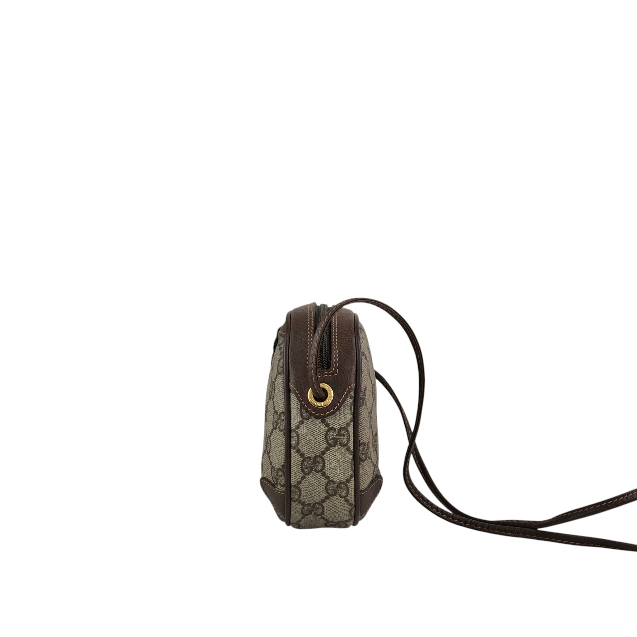 GUCCI グッチ シェリーライン ショルダーバッグ ブラウン PVC レザー