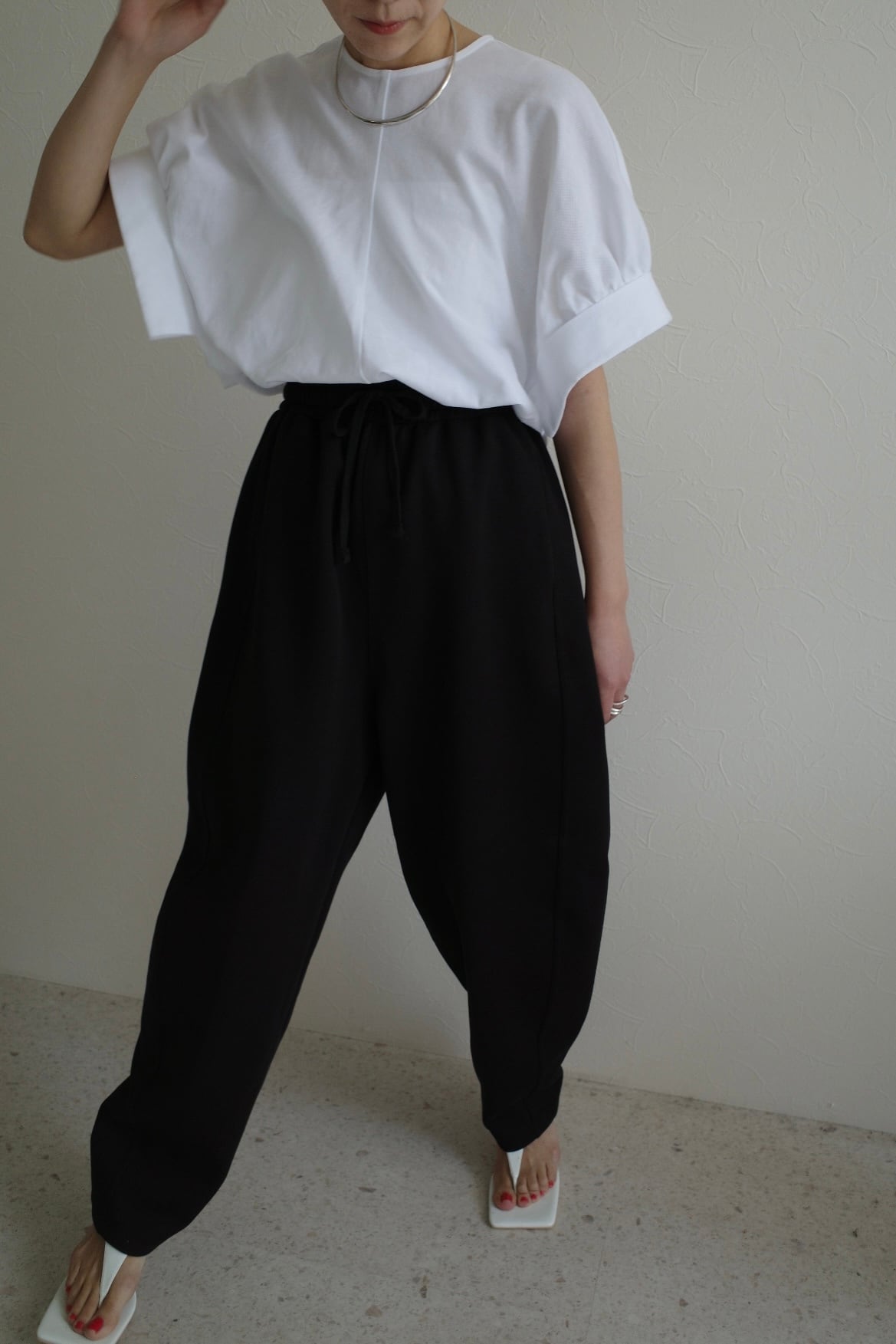 パンツ nagonstans  relax cocoon pants XS 2023aw relax cocoon pants｜S｜Black｜trousers｜någonstans official