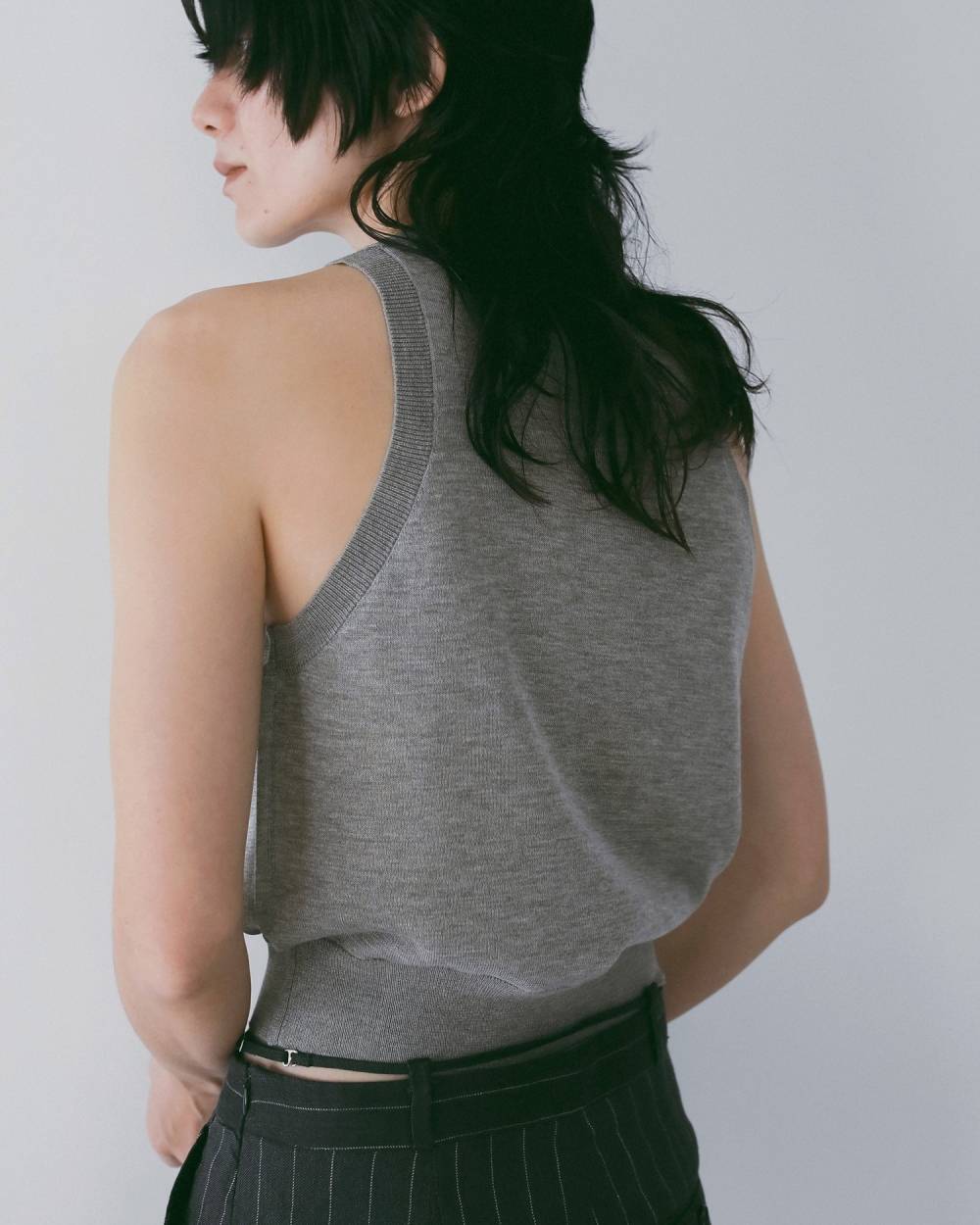 anuke(アンヌーク) Highgauge Sheer Tanktop | サウスオレンジ｜メンズ