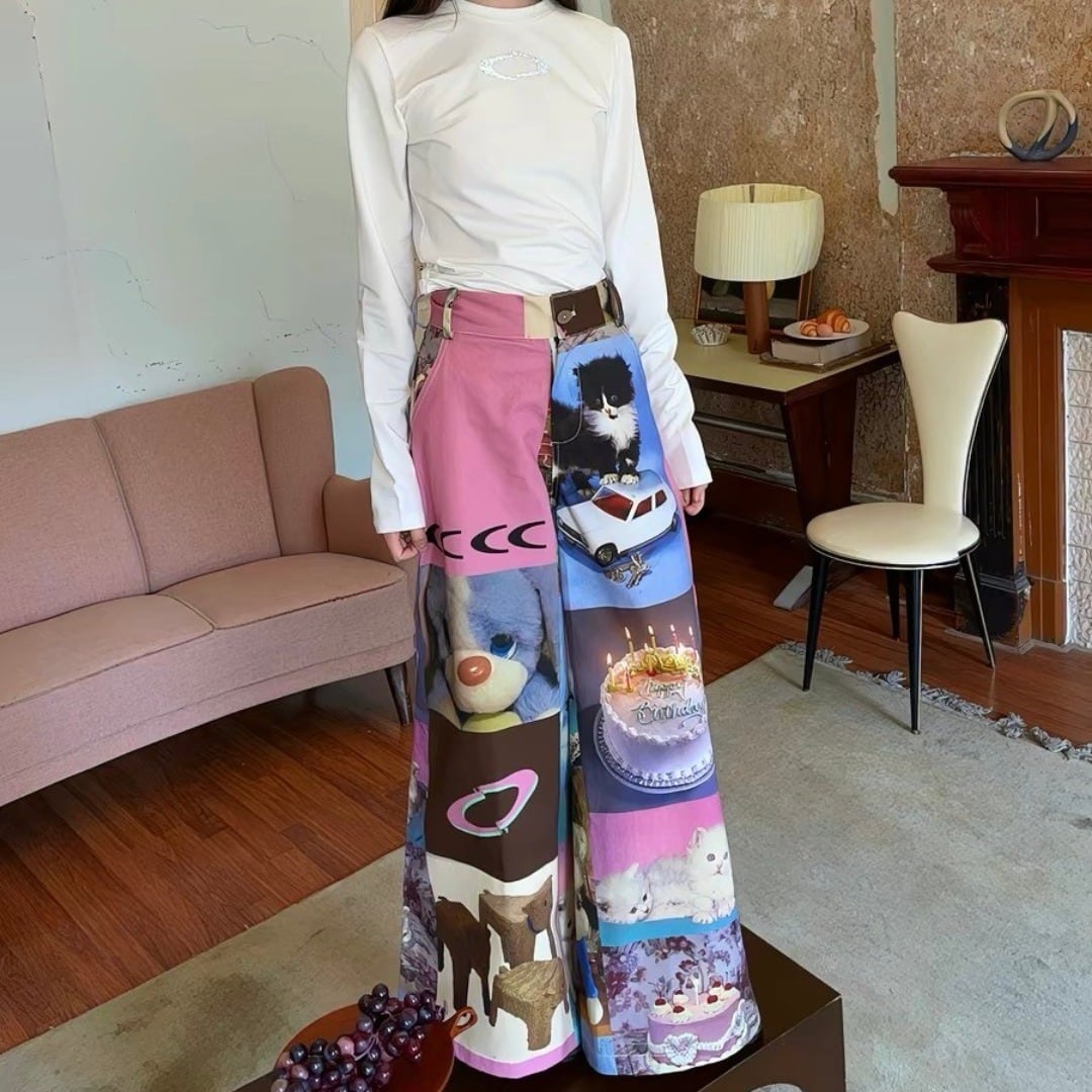 YADcrew 鳥刺繍 スパンコール ショートジャケット ネイビー Y2K