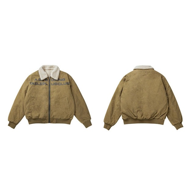 ロゴプリントボアカラーブルゾン   R01384