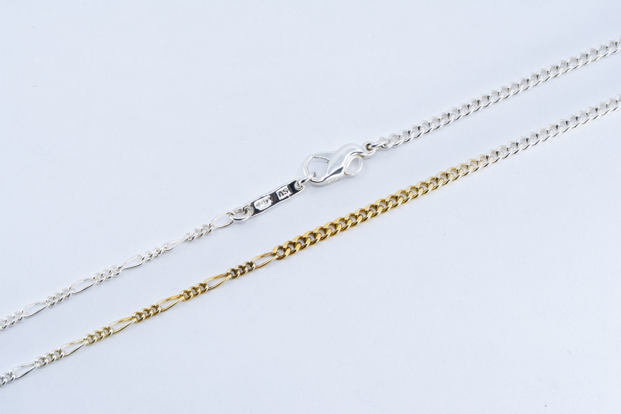 C-054 Interlock chain necklace(TYPE A)(45cm)( 24K Gradient Gold Plated)