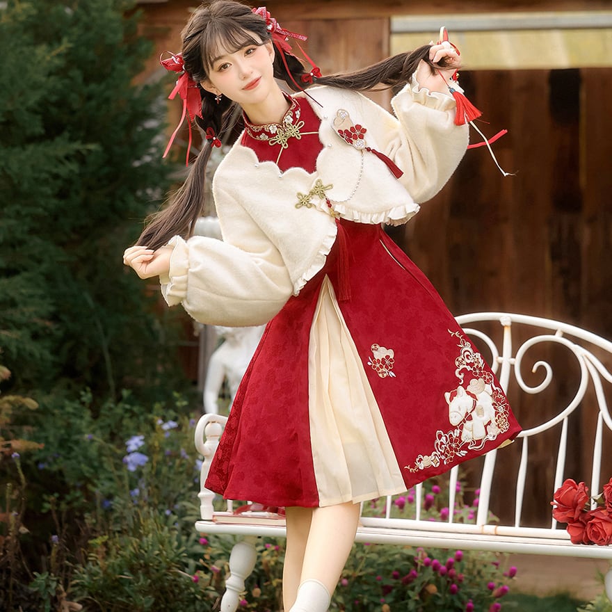 中華ロリィタ 甘ロリ クリスマスコーデ セットアップ