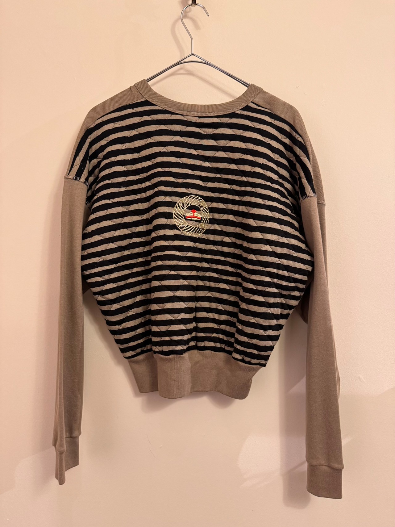 80s-90s "SONIA RYKIEL" Quilted Back Sweat Cardigan (MADE IN FRANCE)