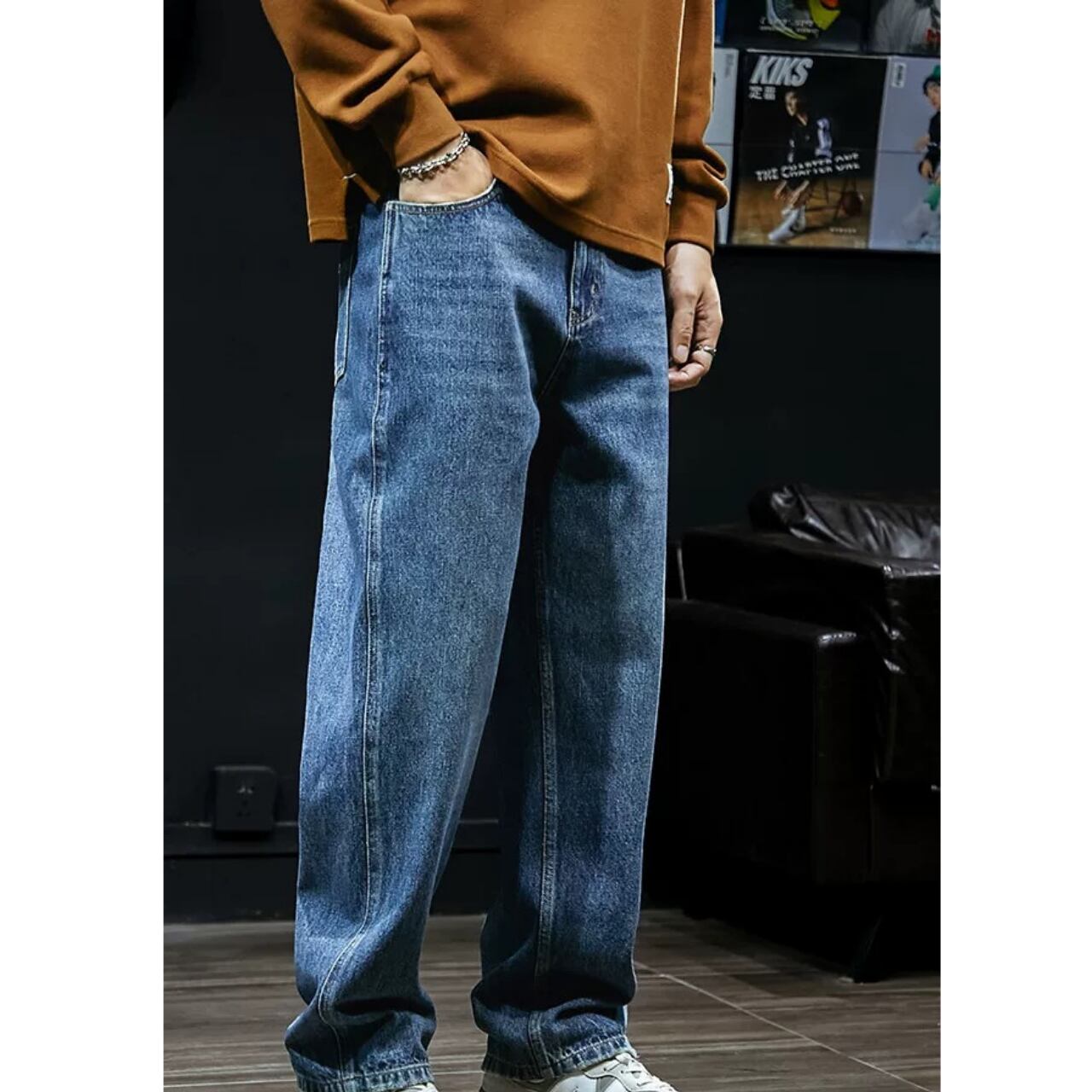 刺繍ロゴ ルーズフィット ワイドレッグパンツ 00066